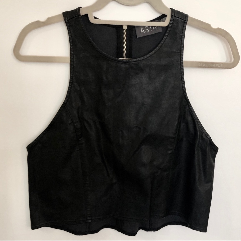 Faux Leather Crop Top
